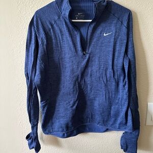 Nike women's Blue Heather Dri-FIT Half-Zip Pullover size L/ NWOT B174